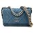 Chanel Matelassé Coco Mark Schultertasche Silber Blau