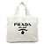 Borsa Tote Prada con placca logo Triangle Bianco