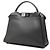 Fendi Selleria Peekaboo Medium Handtasche aus grauem Leder - Ansicht 2
