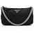 Borsa Hobo Prada in Tessuto Impuntato trapuntato Nero
