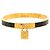 Bracciale Hermès Kelly in pelle nero e oro D'oro