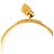 Bracciale Hermès Kelly in pelle nero e oro D'oro - vista 6