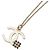 Collana con ciondolo a catena Chanel Coco Mark Argento Bianco