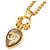 Collana con ciondolo a catena vintage Chanel Coco Mark D'oro - vista 3