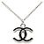 Collana con ciondolo a catena Chanel Coco Mark Nero Argento - vista 3