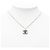 Collana con ciondolo a catena Chanel Coco Mark Nero Argento - vista 7