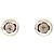 Pendientes de botón redondos Chanel Coco Mark Camellia Plata Roja - vista 2