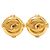 Orecchini a clip rotondi vintage Chanel Coco Mark D'oro