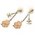 Pendientes de botón Chanel Coco Mark Camellia Gold Dorado - vista 2