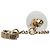 Pendientes de botón Chanel Coco Mark Camellia Gold Dorado - vista 3