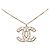 Collar Chanel Coco Mark Matelassé Blanco Dorado