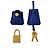 Sac à main 2-Way en cuir bleu Prada - vue 8