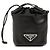 Bolsa Pouch com cordão e placa de logo Triangle Prada Preto