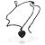 Pendente Cuore CC Chanel in resina impreziosita da metallo e cristalli 60 cm Argento