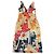 Abito in seta D&G stampa floreale multicolore Nero Rosso Arancione Giallo