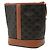 Céline Celine Triomphe Small Bucket Crossbody Shoulder Bag Marrone Nero - vista 2