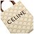 Céline Sac à main Celine Triomphe Mini Vertical Cabas Marron Blanc - vue 5