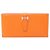 Hermès Cartera larga bi-fold Hermes Bearn Soufflet Verso Rosa Naranja