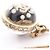 Conjunto de Colar e Brincos Chanel 10C Coco Mark Preto Dourado - vista 10