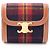 Céline Portafoglio a patta Small Celine Triomphe Tartan Check Marrone Multicolore Blu navy