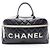 Borsa Bowling Chanel Matelassé Logo Nero Bianco