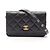 Borsa a tracolla Chanel Matelassé in pelle d'agnello nera Nero