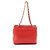 Borsa a tracolla Chanel in vitello grana rossa Rosso