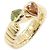 Bulgari Anello Bvlgari Tubogas Spiga in oro giallo 18K con citrino e peridoto D'oro Verde