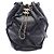 Chanel Coco Mark Bucket Bag mit Fransen Schwarz