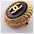 Orecchini a clip rotondi Chanel Coco Mark Nero D'oro - vista 6