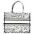 Borsa a mano Christian Dior Paris Allover Book Tote Medium Nero Bianco - vista 2