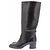 Chanel Schwarze Lederstiefel Größe 39 - Ansicht 2