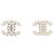 Chanel Brincos Silver Coco Mark 05V de pérolas artificiais Prata