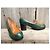 Autre Marque Mocassini con tacco Beaumanoir anni '70 Verde Arancione - vista 2