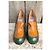 Autre Marque Mocassini con tacco Beaumanoir anni '70 Verde Arancione - vista 3