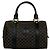 Triomphe Céline Celine Macadam Blazon Pattern Mini Boston Bag Brown Black