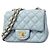 Sac à épaule Chanel Mini Matelassé avec chaîne Bleu clair