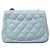 Sac à épaule Chanel Mini Matelassé avec chaîne Bleu clair - vue 10