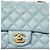 Sac à épaule Chanel Mini Matelassé avec chaîne Bleu clair - vue 9