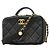 Borsa Vanity Chanel in pelle d'agnello matelassé nera Nero