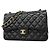 Borsa a tracolla Chanel in pelle d'agnello nera Nero