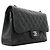 Chanel Schultertasche aus schwarzem genarbtem Kalbsleder - Ansicht 2