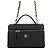 Borsa a tracolla Chanel in pelle di vitello martellata nera Nero