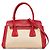 Prada Saffiano Canapa Handtasche - Beige and Red Rot
