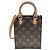 Borsa Louis Vuitton Monogram Petite Sac Plat Marrone Monogramma