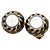 Timeless Chanel Coco Mark Vintage Clip-Ohrringe Schwarz Silber Golden