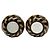 Timeless Chanel Coco Mark Vintage Clip-Ohrringe Schwarz Silber Golden - Ansicht 2