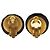 Timeless Chanel Coco Mark Vintage Clip-Ohrringe Schwarz Silber Golden - Ansicht 3