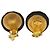 Timeless Chanel Coco Mark Vintage Clip-Ohrringe Schwarz Silber Golden - Ansicht 4