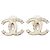Timeless Pendientes de botón Chanel Coco Mark Blanco